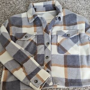 Thread & Supply Tan and Gray Fleece Jacket